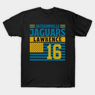 Jacksonville Jaguars Lawrence 16 American Flag Football T-Shirt